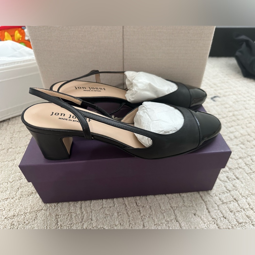 Jon Josef Black Slingback Heels